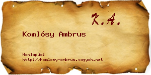 Komlósy Ambrus névjegykártya