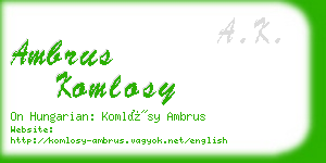 ambrus komlosy business card